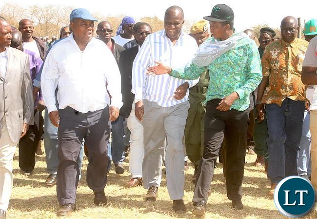 President Lungu with Former president Rupiah Banda and MMD president Felix Mutati after paying a Courtesy call on Paramount Chief Kalonga Gawa Undi at Mkaika Palace in Katete on Friday, August 5,2016 -Picture by THOMAS NSAMA President Lungu with Former president Rupiah Banda and MMD president Felix Mutati after paying a Courtesy call on Paramount Chief Kalonga Gawa Undi at Mkaika Palace in Katete on Friday, August 5,2016 -Picture by THOMAS NSAMA