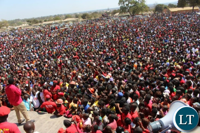 A rally at Twafwane ground in Chililabombwe