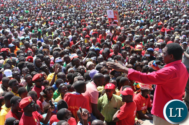 A rally at Twafwane ground in Chililabombwe