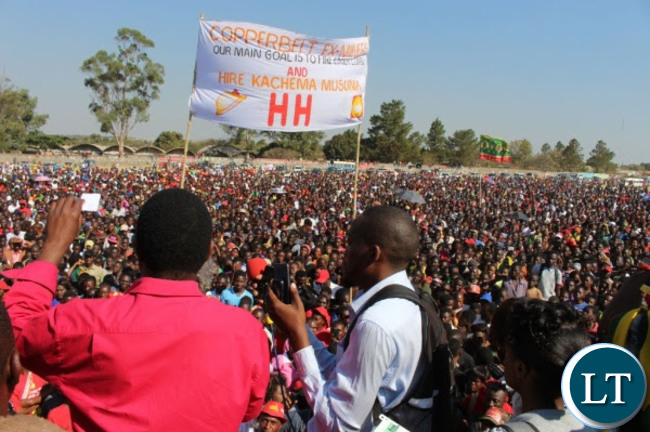 A rally in Kapisha, Nchanga Constituency in Chingola.