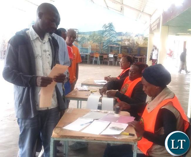 Voters in Kabwe have started casting their votes in this year's general elections at Kabwe School of Technology as can be seen above. Picture by SUNDAY BWALYA / ZANIS Voters in Kabwe have started casting their votes in this year's general elections at Kabwe School of Technology as can be seen above. Picture by SUNDAY BWALYA / ZANIS