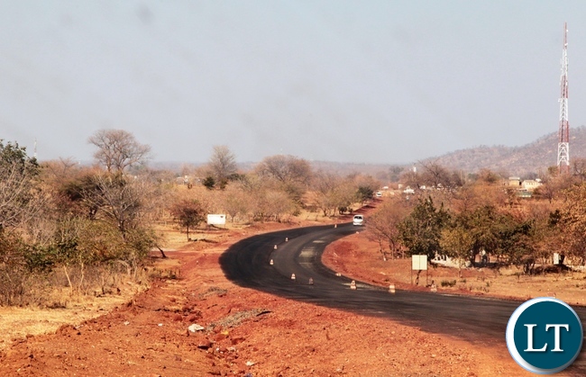 Part of the tared Chirundu-Lusaka road under construction by China Henan in Chirundu District
