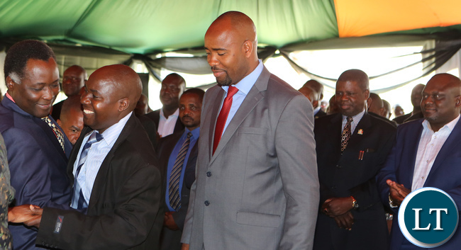 Dr Edify Hamukale Minister Southern Provonce with Richard Kapita North Western Minister