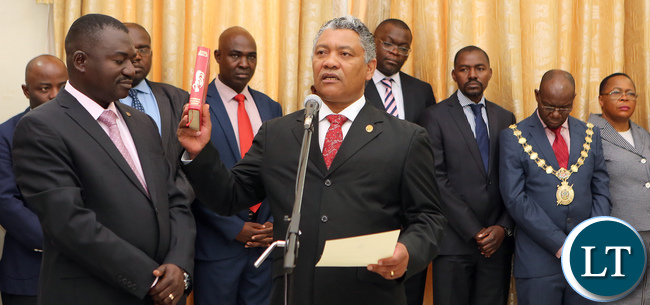 Given Lubinda Minister of Justice Chats with President Edgar Lungu
