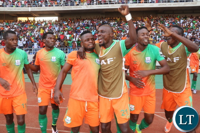 ZESCO Players celebrating the first Goal