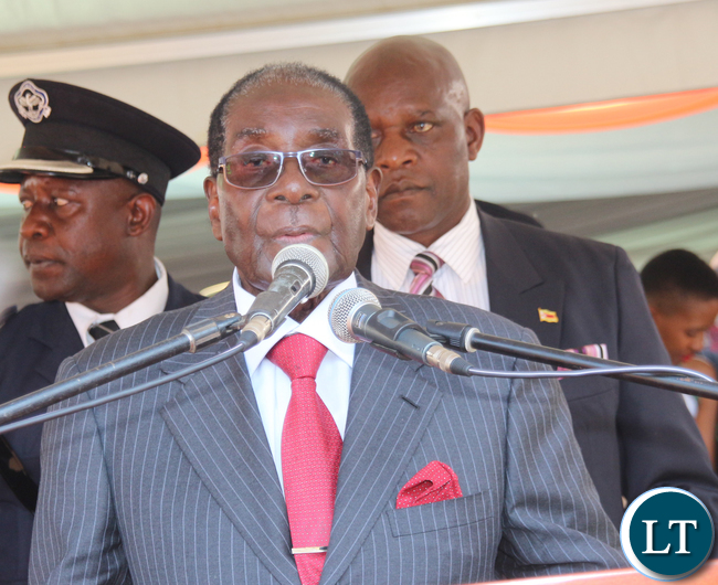 President Robert Mugabe delivering his speech.