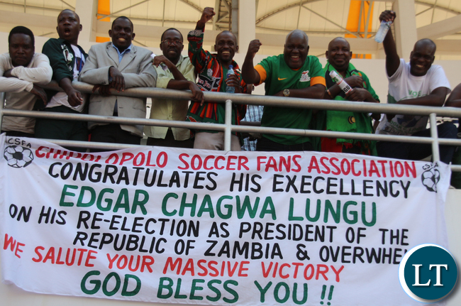 Some soccer fans led by Yotamu Mwanza