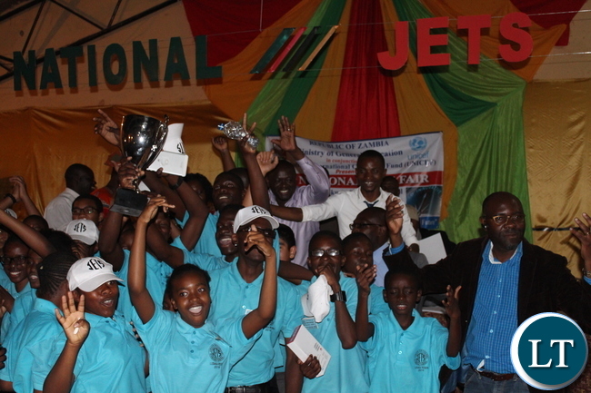Lusaka Province team, winners of the 2016 National JETS Fair held in Mkushi
