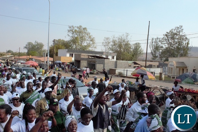 PATRIOTIC Front (PF) members marching along the famous Umodzi highway in solidarity with President-Elect Edgar Lungu in Chipata