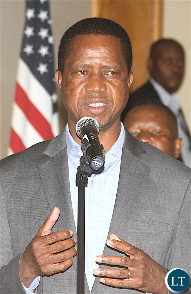 President Lungu speaks during the Meet The President Dinner at Croatian Church, Cyril and Methods and St Raphael Catholic Church in New York on Sunday, September 18, 2016 -Pictures by THOMAS NSAMA