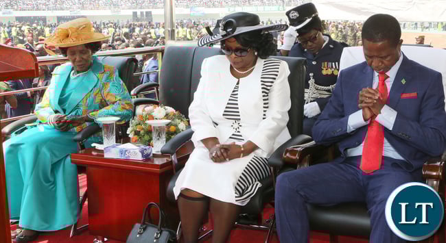 President Lungu with First Lady Esther Lungu in Prayers
