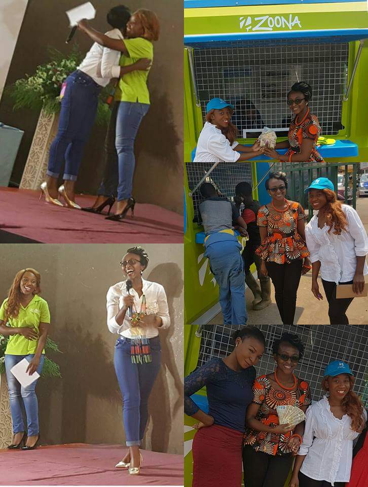 Thabo recieving her prize