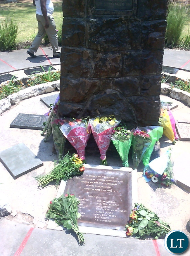 Wreaths laid on the crash site