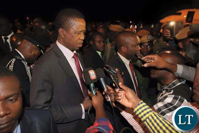 President Lungu Speaking to Journalists