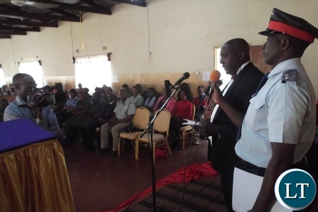 Luapula Permanent Secretary Boniface Chimbwali delivering his message of peace at an Interdenominational prayer meeting in Mansa at Glory Temple of the Apostolic Church in Zambia. Luapula Permanent Secretary Boniface Chimbwali delivering his message of peace at an Interdenominational prayer meeting in Mansa at Glory Temple of the Apostolic Church in Zambia.