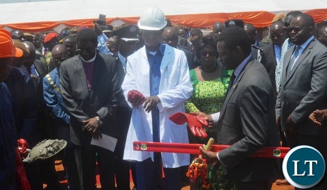 President Lungu laying a foundation stone for the House of Prayer , at woodlands forest reserve during the national day of prayer in Lusaka President Lungu laying a foundation stone for the House of Prayer , at woodlands forest reserve during the national day of prayer in Lusaka