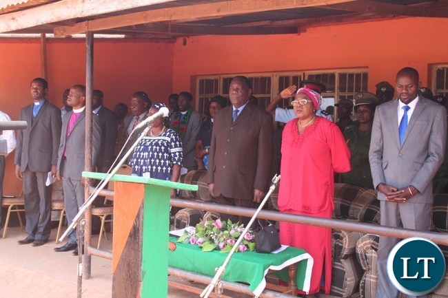From left to right, New Life Worship Bishop Stephen Chanda, North-Western presbytery Bishop Moses Gondwe, Solwezi District Commissioner Rosemary Kamalonga, Provincial permanent secretary Ephraim Mateyo with his wife Hilda and Solwezi deputy mayor Nathan Kamwandi during the National Day of Prayers and fasting at Youth Alive grounds in Solwezi on Tuesday. Picture by BETRAM KAOMA /ZANIS From left to right, New Life Worship Bishop Stephen Chanda, North-Western presbytery Bishop Moses Gondwe, Solwezi District Commissioner Rosemary Kamalonga, Provincial permanent secretary Ephraim Mateyo with his wife Hilda and Solwezi deputy mayor Nathan Kamwandi during the National Day of Prayers and fasting at Youth Alive grounds in Solwezi on Tuesday. Picture by BETRAM KAOMA /ZANIS