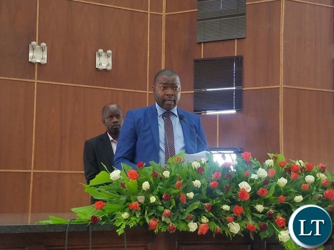Delivering a speech during the National Day of Prayer and Fasting at New Apostolic Church in Kansenshi, Ndola Delivering a speech during the National Day of Prayer and Fasting at New Apostolic Church in Kansenshi, Ndola