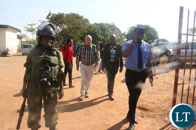 Garry Nkombo, Douglas Siakalima and Guy Scott in Luanshya this morning
