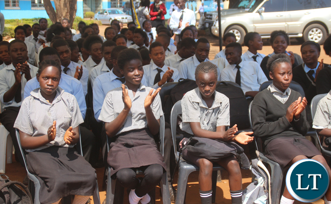 Some pupils of Lusaka Primary School Arthur Wina