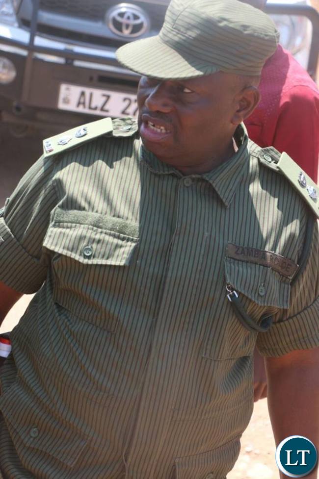 One of the police officers deployed at the Luanshya Magistrate Court