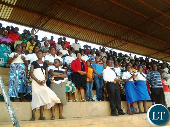 Some crowds who attended prayers and fasting day held at David Kaunda Stadium in Chipata