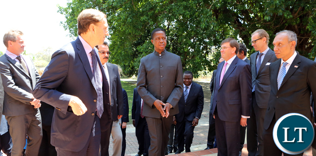 Lungu with Amabssadors Group Picture