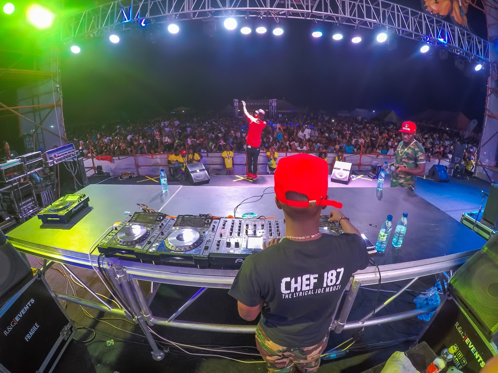 Chef 187 live on stage at the R&G Oktoberfest sponsored by Castle Lite.