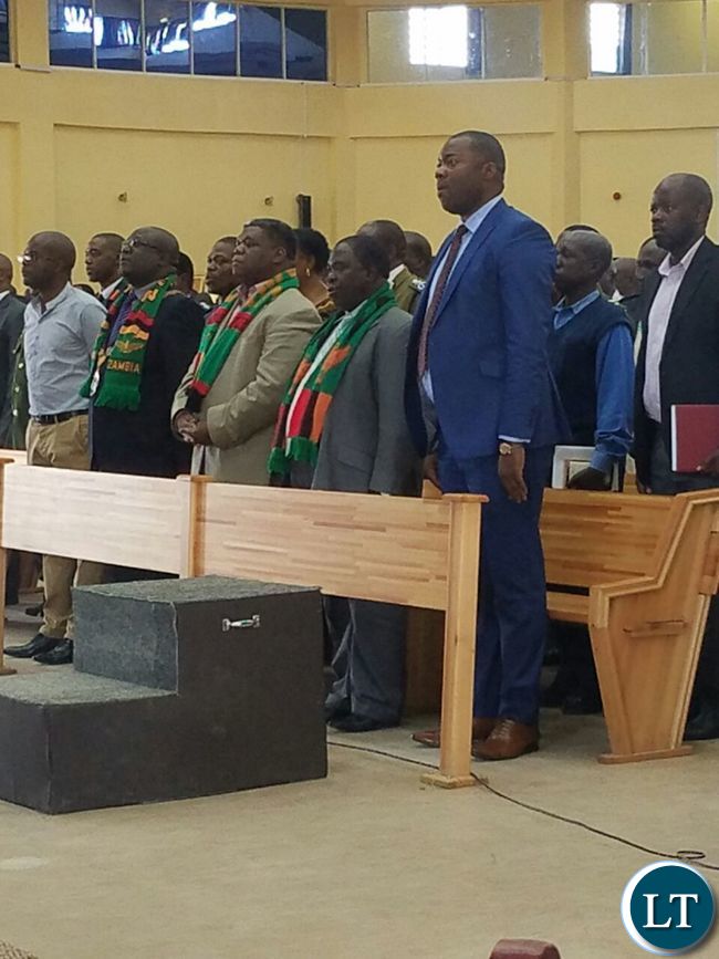 Singing during the commemoration of the National Day of Prayer and Fasting at the New Apostolic Church in Kansenshi, Ndola