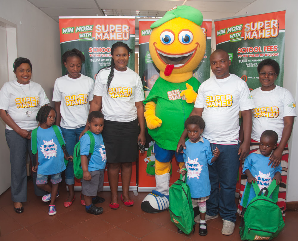 Super Maheu back-to-school promotion winners celebrates their awards.