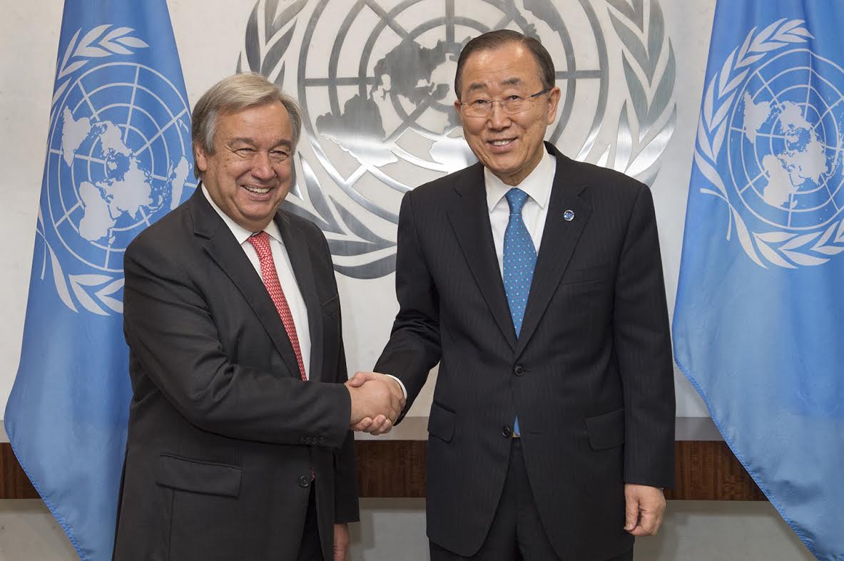Secretary-General Ban Ki-moon meets with Mr. Antonio Guterres, Secretary-General-designate.