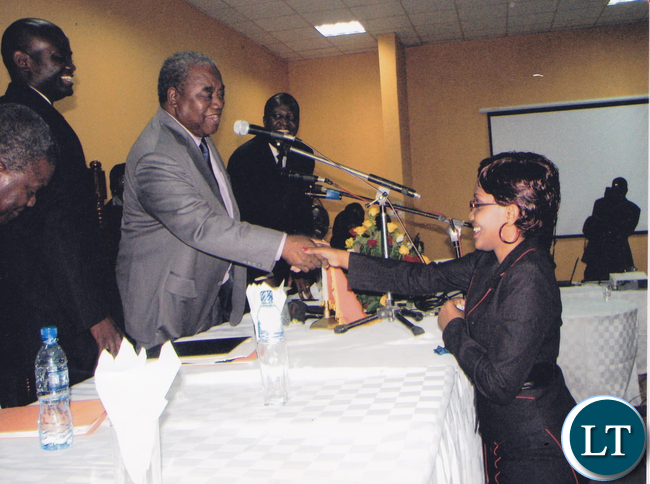 Then President Rupiah Banda and Commerce Minister Felix Mutati