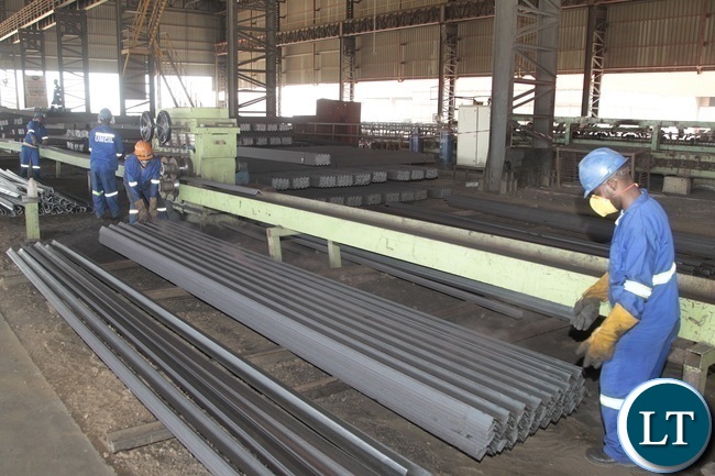 Workers at Universal Mining and Chemical Industries Limited (UMCIL) Kafue Steel Plant working as usual in the steel plant Workers at Universal Mining and Chemical Industries Limited (UMCIL) Kafue Steel Plant working as usual in the steel plant
