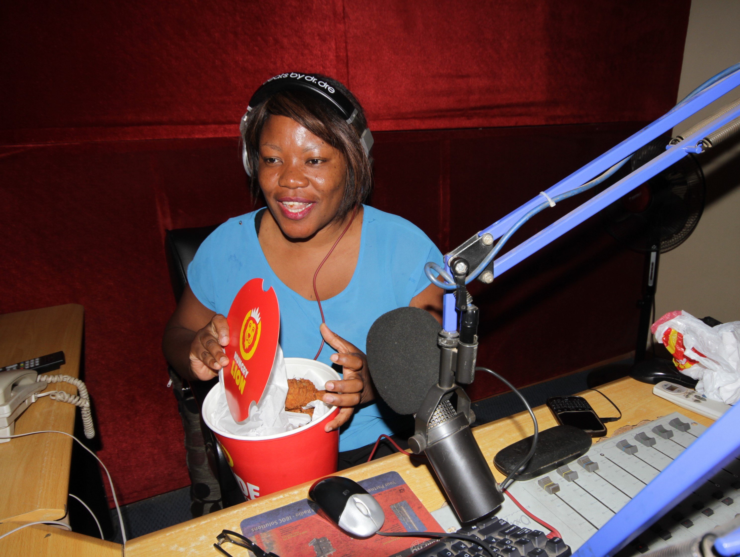 DJ Mimi joined Hungry Lion for lunch on her show. Picture - KPR Consulting