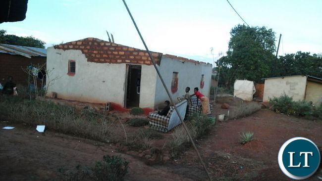 House damaged by a recent rainstorm in Ndola