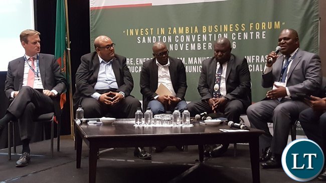 Zambia Energy Forum Chairperson Mr. Johnstone Chikwanda speaking during a panel discussion at the 'Invest in Zambia Business Forum' at Sandton Convention Centre in Johannesburg