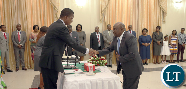 Mr John Moyo being sworn in as Health Permanent in Charge of Administration