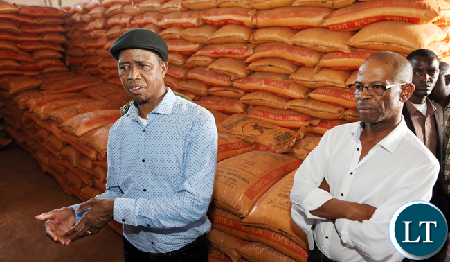 President Edgar Lungu Tours Agricultural input shades in Luangwa