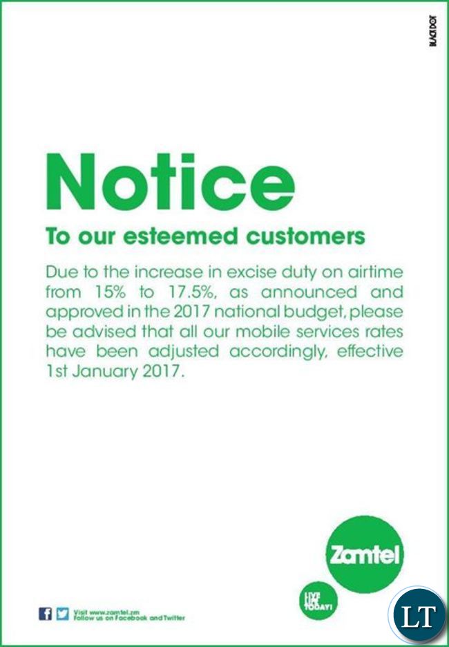 ZAMTEL notice