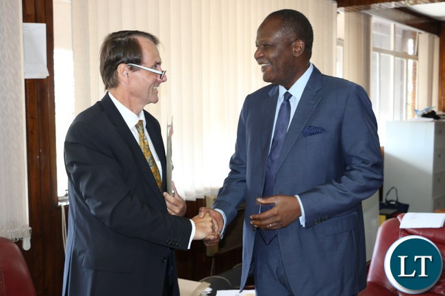 Finance Minister Felix Mutati and the German ambassador Achim Bukart