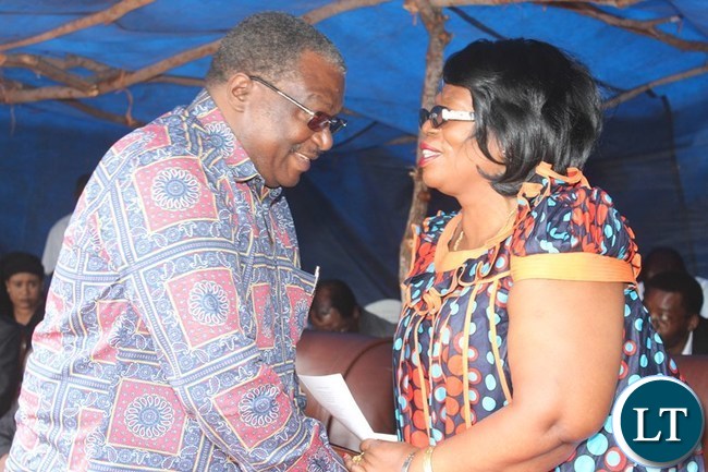 HIGHER Education Minister, Professor Nkandu Luo greets former Chasefu Member of Parliament, Chifumu Banda, at the funeral of the late former Deputy Speaker of the National Assembly, Mkhondo Lungu in Lundazi HIGHER Education Minister, Professor Nkandu Luo greets former Chasefu Member of Parliament, Chifumu Banda, at the funeral of the late former Deputy Speaker of the National Assembly, Mkhondo Lungu in Lundazi
