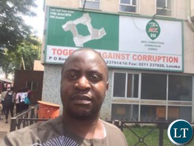 Dr Savior Chishimba after leaving the ACC Headquarters