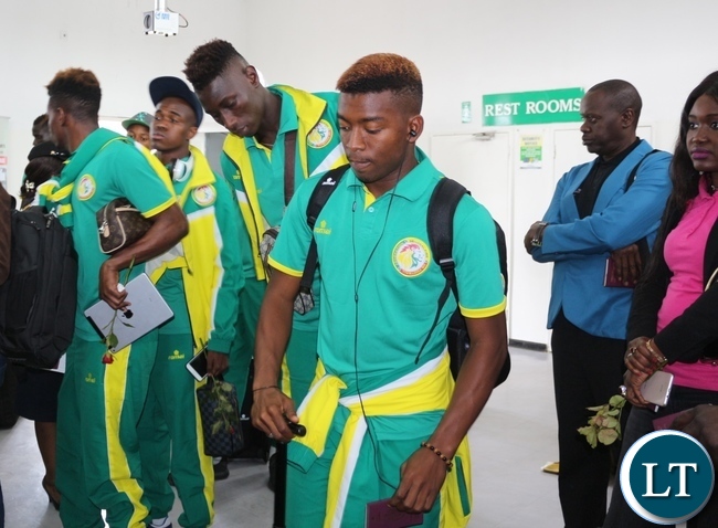Senegal under 20 football team arrived in the country ahead of the Total Under-20 AFCON tournament to commence on February 26, 2016. The team's arrival was mesmerised by local traditional dances. PICTURE BY DANNY MOWA/ZANIS