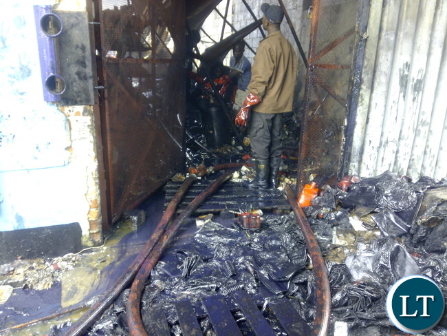 Fire remains after the fire was put out