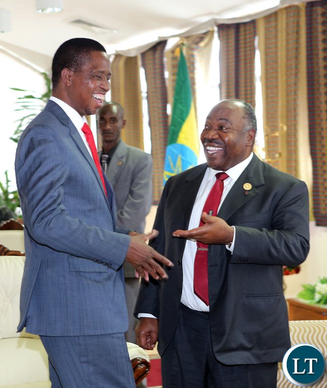 PresidentLungu with Gabon President