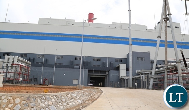 The front part of Maamba collieries thermal power plant , the plant is operating at full capacity in generating power.