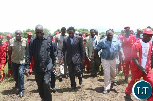 HH and his entourage arriving for the late Reeves Malambo's burial in Nega Nega