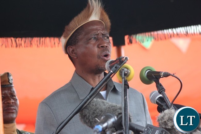 PRESIDENT Edgar Lungu officiates at this year’s Ncwala traditional ceremony of the Ngoni people in Chipata on Saturday. PICTURE BY STEPHEN MUKOBEKO/ZANIS