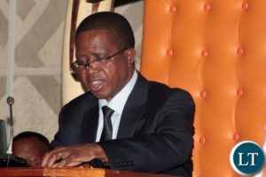 President Edgar Lungu addresing Zambians at National Assembly of Zambia during the Nation address on the application of Constitutional Values and Principles