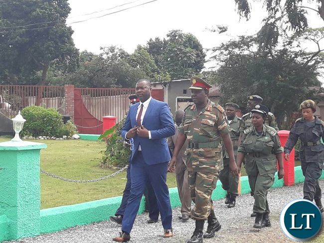 Copperbelt Minister Bowman Lusambo walks over to lay wreaths at the Cenotaph during Youth Day celebrations
